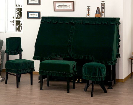 ピアノ椅子カバー　408XG背もたれ椅子カバー（画像左）グリーン