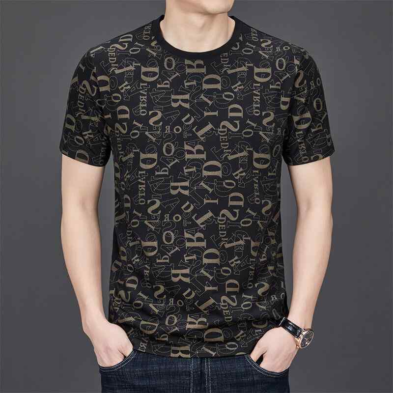 大きいサイズ Tシャツ 半袖 メンズ 丸首 薄手 涼しい おしゃれ トレンド プリント ゆったり