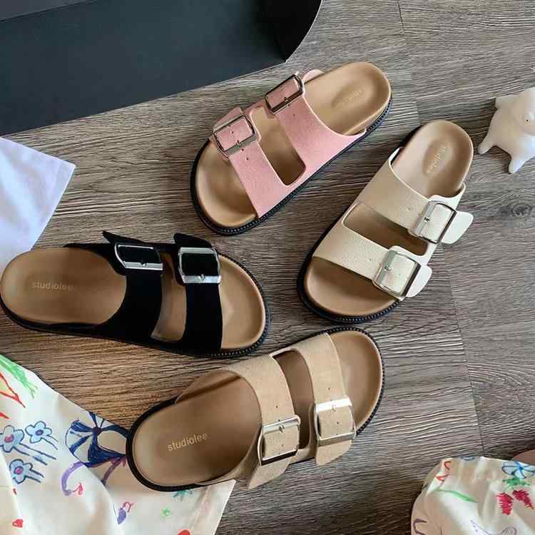 サンダル レディース 女性用 厚底 プラットフォーム ワンストラップ フレンチ カジュアル 柔らかな履き心地 滑りにくい 防滑 外履き 普段使い PUレザー ラウンドトゥ 春夏