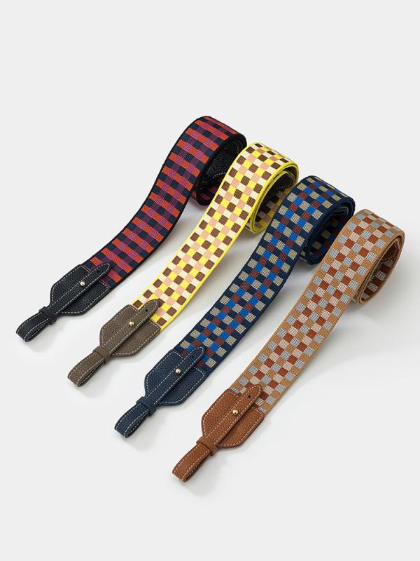 ショルダーストラップ アクリル素材 格子柄 チェック柄 交換用ストラップ バッグベルト 肩紐 太め 幅広 付け替え 汎用 カスタマイズ おしゃれ カジュアルスタイル アクセント 小物