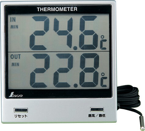 デジタル温度計 F 最高・最低 室内・室外 H108×W102×D20mm 152g...:ouchimawari:10045140