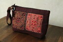 タイ モン族手刺繍パッチワークポーチ マチ有り【アジアン】【プレゼント】【エスニック】【メンズ】【レディース】【税込3,980円で送料無料!】【ネコポスOK】+H