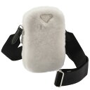 プラダ PRADA シアリング ショルダーバッグ Shearling シープファー トライアングル ミニ クロスボディ ホワイト 1BP027NO1 2EC9 PG7