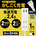 OAタップ スマートIC搭載 急速充電2.4A出力対応 US...