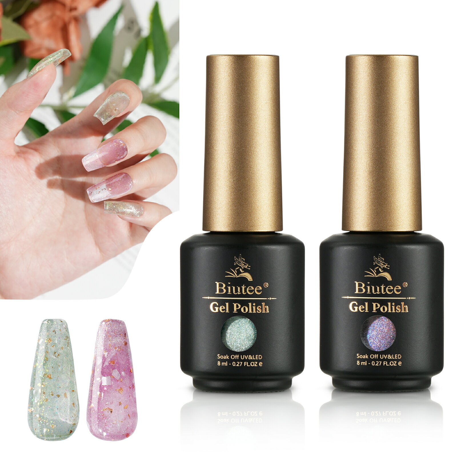 Biutee マグネットネイル アイシングジェル ジェルネイル カラージェル 磁石 ネイル工房 キャッツアイジェル 2色セット UV/LED対応 磁石付き 初心者＆プロ適用 眩しい 輝き 猫目