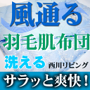 <西川 洗える 羽毛 肌掛け布団 シングルサイズ>