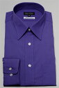 形態安定 形状記憶 レギュラーカラー ドレスシャツ 長袖ワイシャツ 制服 紫色 パープル S M L LL 3L 4L 大きいサイズ日本製 国産 ビジネスシャツ カッターシャツ ノーアイロン メンズ 男性用 おしゃれ オシャレ お洒落 Yシャツ 専門店 オフィス OZIE shirt ブロード