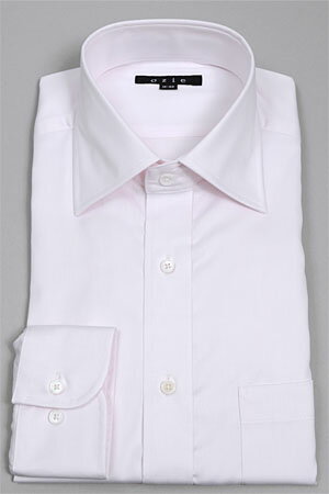 ドレスシャツ 長袖ワイシャツ タイトフィット スリム細身 綿100% ワイドカラー ピンク…...:ozie:10009920