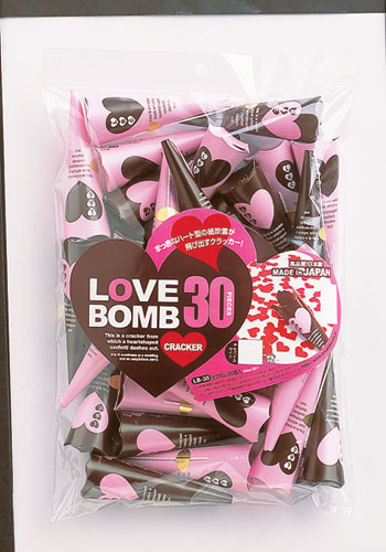 LOVE　BOMB（ラブボム）クラッカー　30個入【パーティークラッカー】