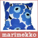 【ポイントアップ中!】 マリメッコ marimekko ピニエウニッコ 北欧デザイン PILLOW 枕カバー ファブリック 花柄 marimekko PIENI UNIKKO クッションカバー 45cm×45cm (クッション中綿なし) ホワイト&ブルー 10P25jun10