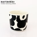 marimekko ( マリメッコ ) ラテマグ 【 単品 】 Unikko ( ウニッコ ) コーヒーカップ 200ml / ブラック×ホワイト　【 正規販売店 】
