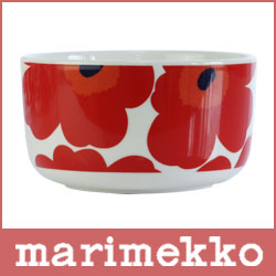 marimekko ( マリメッコ ) UNIKKO BOWL ボウル　500ml / ホワイト・レッド .:【 5,250円以上で 送料無料 】 マリメッコ 、ボウル ウニッコ　食器　北欧