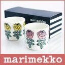 marimekko ( マリメッコ ) COFFEE CUP 2PCS ( コーヒー カップ　2個セット ) Vihkiruusu （ ヴィヒキルース ） ラテマグ / イエロー・ピンク 2個セット　 . 北欧　マリメッコ　コップ マグ　化粧箱入り プレゼント に最適　2ピース セット