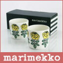 marimekko ( マリメッコ ) COFFEE CUP 2PCS ( コーヒー カップ　2個セット ) Vihkiruusu （ ヴィヒキルース ） ラテマグ / イエロー 2個セット　 . マリメッコ 、コップ マグ　化粧箱入り プレゼント に最適　2ピース セット ビヒキルース　バラ　薔薇　ローズ　