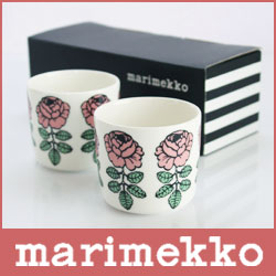 marimekko ( マリメッコ ) COFFEE CUP 2PCS ( コーヒー カップ　2個セット ) Vihkiruusu （ ヴィヒキルース ） ラテマグ / ピンク 2個セット　 . 北欧　マリメッコ　コップ マグ　化粧箱入り プレゼント に最適　2ピース セット