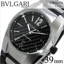 ブルガリ 腕時計 BVLGARI 時計 ブルガリ 時計 BVLGARI 腕時計 ブルガリ時計 BVLGARI腕時計 ブルガリ腕時計 エルゴン ERGON メンズ ブラック EG40BSVD blugari ウレタン ベルト 機械式 自動巻 メカニカル スイス シルバー オート ボーイズ 送料無料