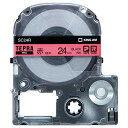 キングジム テプラ PRO テープカートリッジ パステル 24mm 赤/黒文字 SC24R 1個