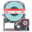 キングジム テプラ PRO テープカートリッジ 36mm 白/赤文字 SS36R 1個