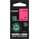 カシオ NAME LAND スタンダードテープ 18mm×5.5m 蛍光ピンク/黒文字 XR−18FPK 1個