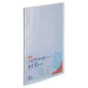 TANOSEE クリアファイル A4タテ 10ポケット 背幅8mm ブルー 1セット(10冊)