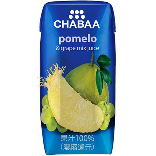 ハルナプロデュース　CHABAA　100％<strong>ジュース</strong>　ポメロ＆グレープミックス　180ml　1ケース（36本） 【送料無料】