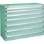TRUSCO VE13S型キャビネット 1300X550XH1000 引出7段(VE13S1005)