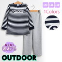 OUTDOOR 女の子 裏起毛 ボーダー柄 チュニック パジ...