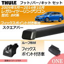 2009年5月〜2014年10月 レガシィツーリングワゴン (BR系) フィックスポイント(純正取付ポイント)付き車にベースキャリアを取り付けできるパック【Thule(スーリー) キャリアベースセット】ラピッドシステムTH753+スクエアバーTH761+取り付けキットTH3082の3点セット