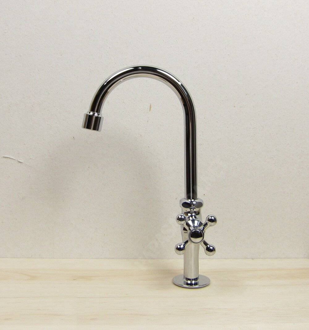 レビューで10％OFF♪グースネック立水栓（クロム）｜手洗器用の水栓グースネックの立水栓。手洗器用の水栓