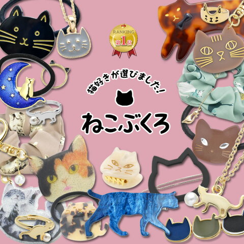 【 メール便 送料無料 】 福袋 ねこぶくろ 猫 ねこ ネコ キャット にゃんこ 黒猫 ヘアアクセ ネックレス