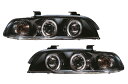 SONAR(ソナー) BMW 5シリーズ ヘッドランプ エンジェルアイ プロジェクター ヘッドライト ブラック インナー 96-02 BMW E39 5シリーズ