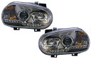 送料無料!SONAR デビルアイヘッドライト G3クローム 98-03 VW ゴルフ4 (1J)