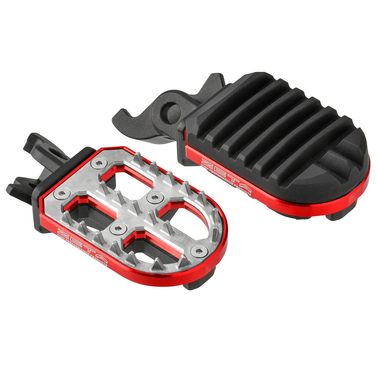 ZETA(ジータ) バイク ステップ・ステップゴム アドベンチャーフットペグ CRF250L/RALLY(12-)・CRF1000L/1100L(18-) レッド ZE93-0142