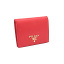 PRADA(プラダ)1mv204 vitello move E LACCA 1 二つ折り財布 ラッカ レッド ウォレット