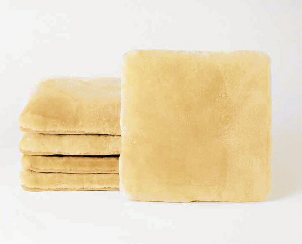 【直送品・大感謝価格】ムートン座布団 53×53cm 5枚組 ベージュ/グレー DZL1860153-5P