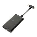ミヨシ USB Type-Cコネクタ搭載カードリーダ・ライタ付きUSB OTGアダプタ 2ポート ブラック SCR-SDH06/BK【取り寄せ品キャンセル返品不可、割引不可】