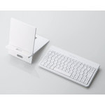 【即納】【送料無料】エレコム Bluetoothワイヤレスフルキーボード 日本語82キー配列 ホワイト [TK-FBM023WH]【メンブレン式キーボード・メンブレンキーボード】
