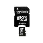 トランセンド microSDカード 2GB SDアダプタ付 [TS2GUSD-1]【microSDメモリーカード・マイクロSDカード・MicroSDカード】カテゴリ：トランセンド|MicroSDカード|2GB|||