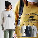 【全国一律送料324円】 7分袖スウェット チュニック フワッと柔らかトビ裏毛 クルーネック ゆるシルエット ロゴプリント アメカジ カジュアル アウトドア レディーススウェット 秋 秋服 秋物 | スエット 七分袖 ライトアウター レディース おしゃれ