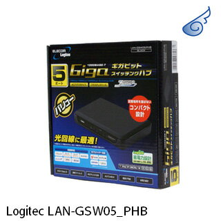 Logitec LAN-GSW05/PHB(ギガビットイーサネット・1000BASE-T対応・5ポートスイッチングハブ・ブラック)