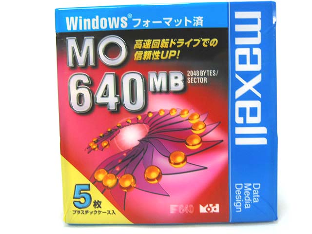 maxell 3.5型MO 640MB Windowsフォーマット5枚パック MA-M640.WIN.B5P