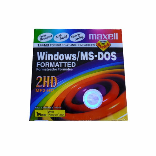 maxell MF2-HD 3.5インチフロッピーディスク 1枚入りWindows/MS-DOS対応 1.44MB フォーマット済