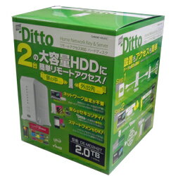 【WEB限定特価】プリンストンテクノロジー myDitto DE-MD2H2T(2TB リモートアクセス対応ネットワークハードディスク)