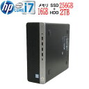 第8世代 HP 600 G4 SF Core i7 8700 メモリ16GB 高速新品M.2 SSD256GB + HDD新品2TB Windows10 Pro 64bit Office Windows11 pc Win10 Win11 中古パソコン デスクトップパソコン Intel UHD Graphics 630 搭載 4K 対応1637a12R 10248813