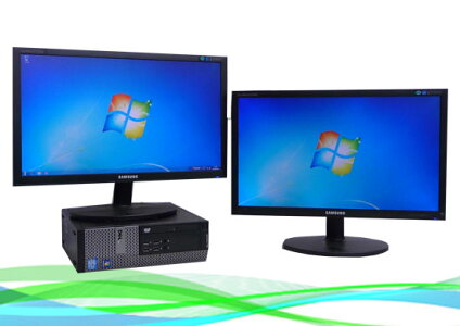 中古パソコンCorei3搭載!メモリー2GBDVD-ROMDELL790SF(Corei321003.1GHz)(フルHD対応21.5型ワイド液晶×2枚)マルチモニター(R-dm-055)【中古】10P12Oct15【中古パソコン】