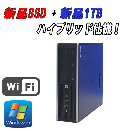 中古パソコンWiFi対応高速SSD+新品1TBHP8000ElietSF(Core2DuoE8400(3.0GHz)(メモリ4GB)(DVD書込み)(64BitWindows7Pro)(R-d-304)【中古】10P13Dec15【中古パソコン】