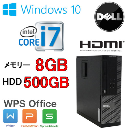 DELL 3010SF Core i7 2600(3.4Ghz) 8GB HDD500GB DVD}` WPS Officet Windows10 Home 64bit  Ãp\R fXNgbv 1158aR