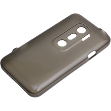 【メール便送料無料】TPUケース htc EVO 3D ISW12HT(ブラック)+液晶保護シートセット