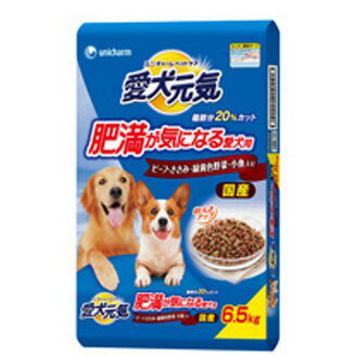 【ユニチャーム】愛犬元気　肥満が気になる愛犬用　ささみ・ビーフ・緑黄色野菜・小魚入り　6.5kg