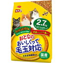 【日本ペットフード】ミオ おとなのおいしくって毛玉対応 フィッシュミックス味 フィッシュ・まぐろ・かつお風味 2.7kg
